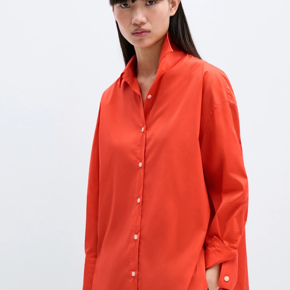 Cordera Button-Up Oversize Coral Shirt